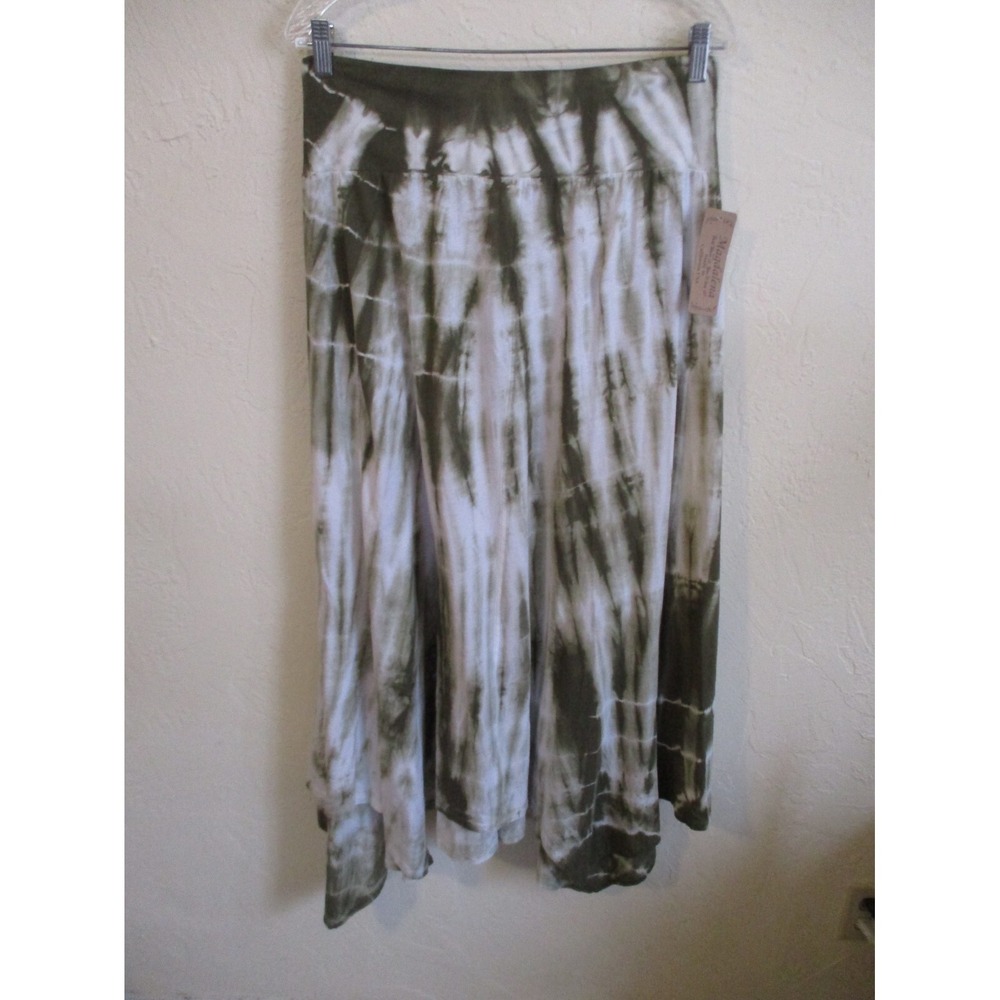 Magdalena Long Skirt Size Large 12 / 14 Green Tie Dye Knit NWT